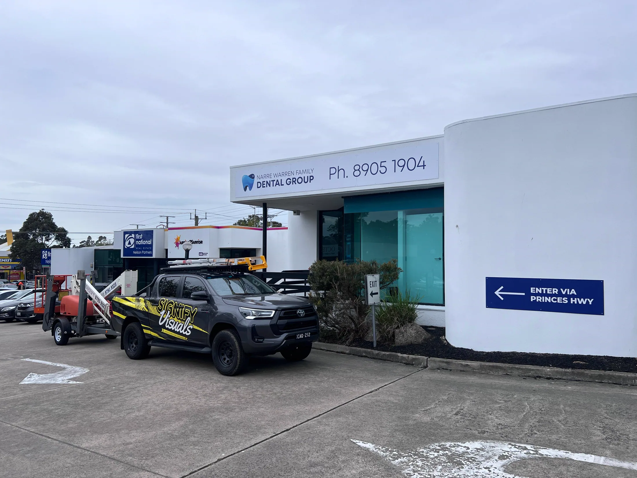 Signify Visuals branded ute at a client site