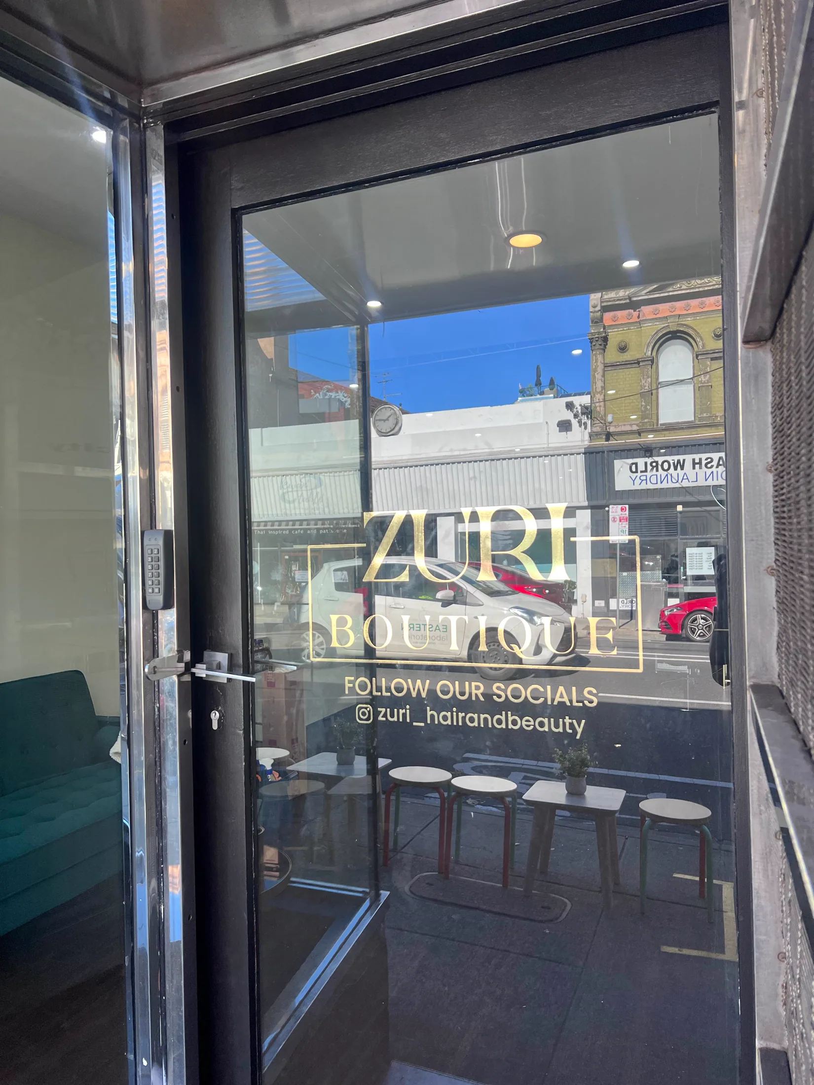 Zuri Boutique retail window graphics front angle
